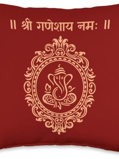 Ganapati, Ganesh, Shree Ganeshaya Namaha Sanskrit Puja Throw Pillow (USA)