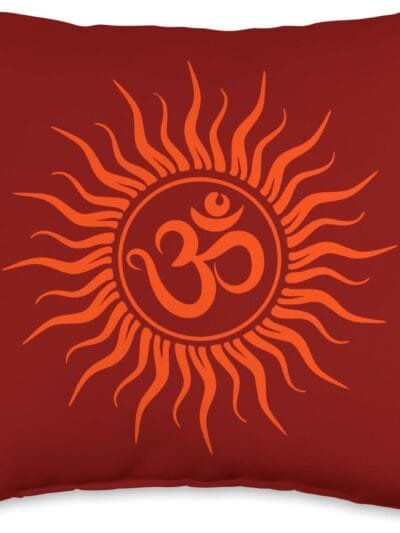 Hinduism Om, Sacred Pooja Hindu Temple Throw Pillow (USA)