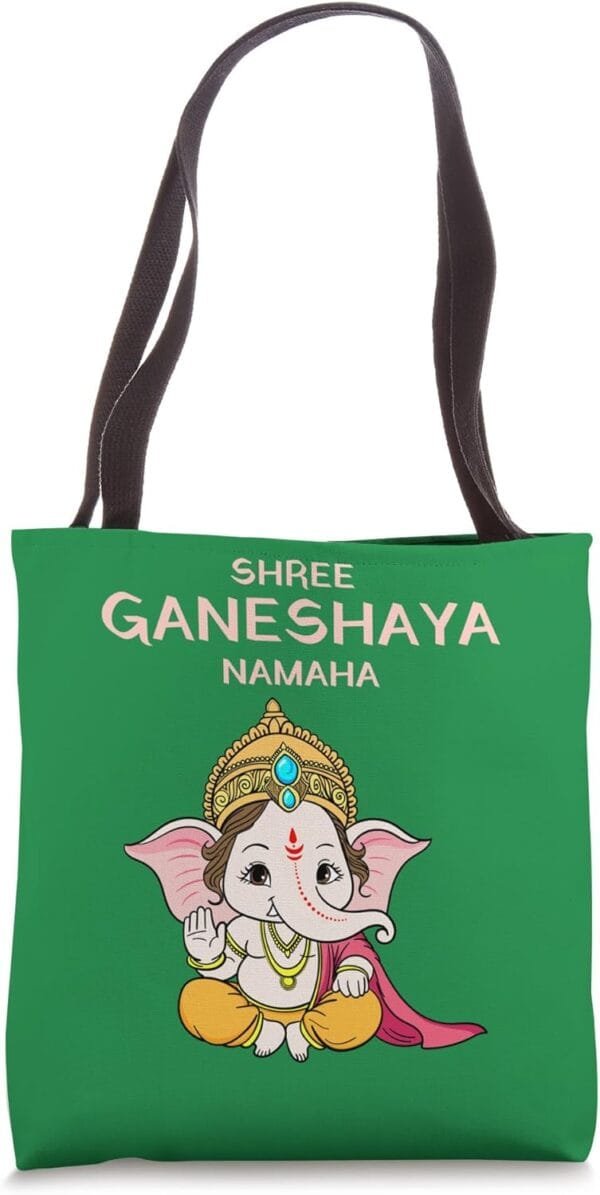 Ganapati, Ganesh, Shree Ganeshaya Namaha Ganeshotsav Puja Tote Bag (USA)