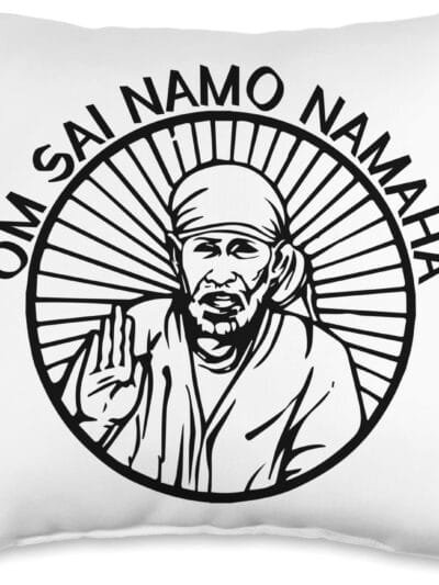 Sai Baba of Shirdi Blessing God Hindu Puja Om Sai Namo Namah Throw Pillow (USA)