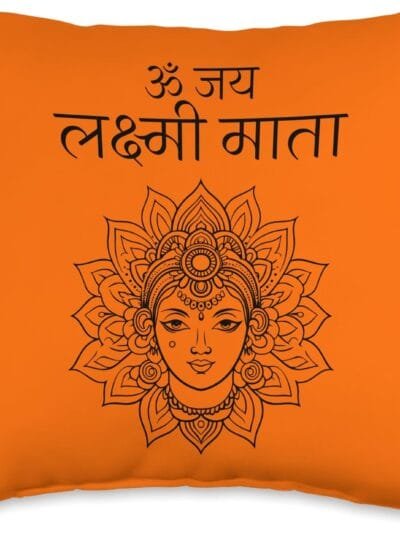 Laxmi Mata, Diwali Om Jai Lakshmi Mata Hindi Navratri Puja Throw Pillow (USA)