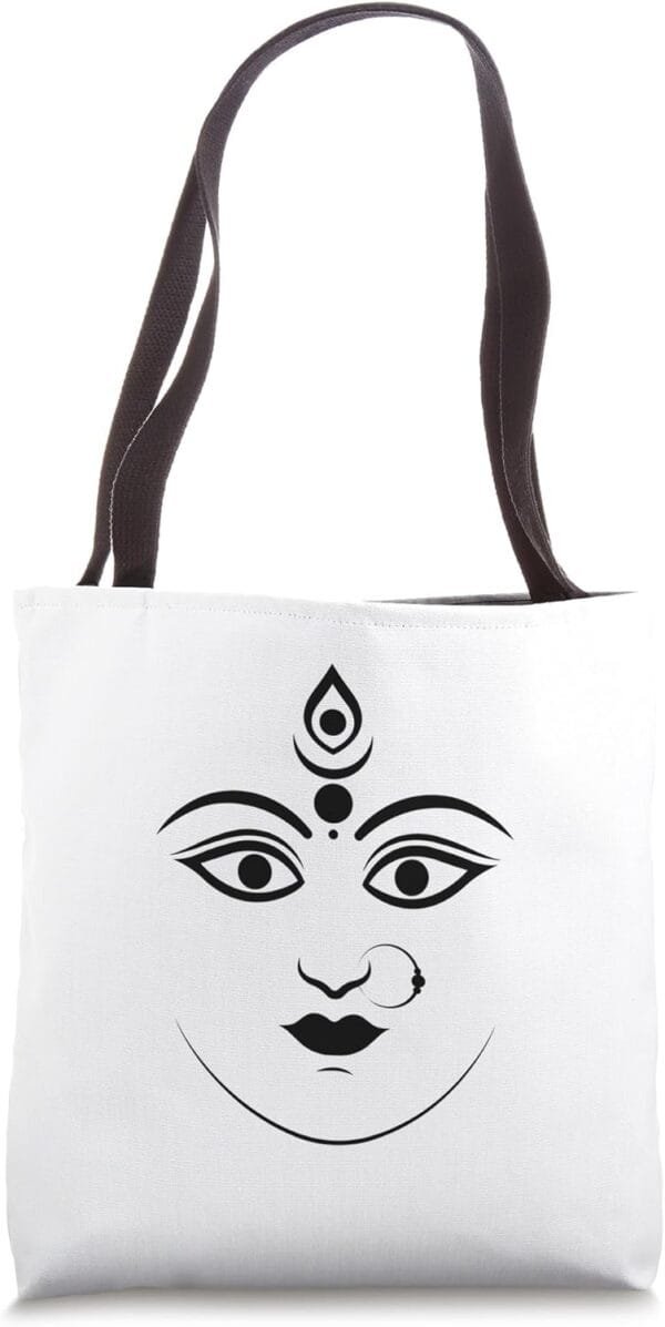 Durga Mata, Navratri Indian Goddess Face Pooja Tote Bag (USA)