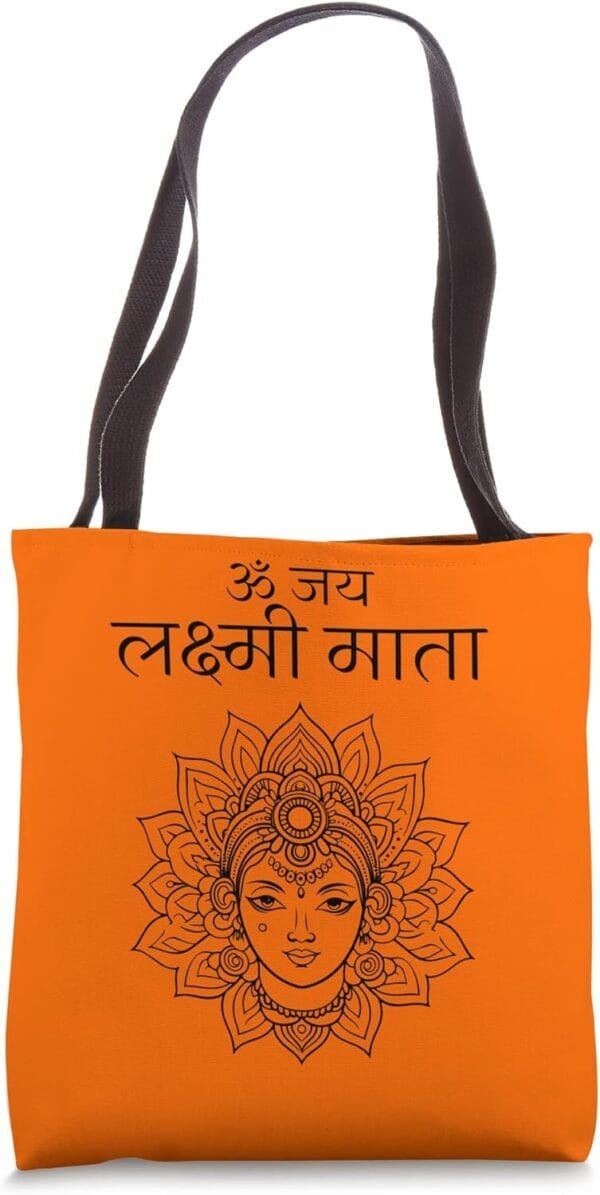 Laxmi Mata, Diwali Om Jai Lakshmi Mata Hindi Navratri Puja Tote Bag (USA)