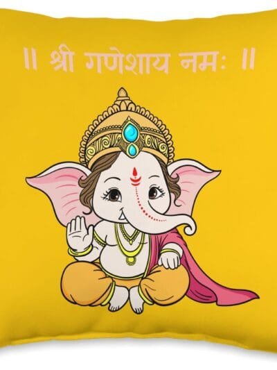Ganapati, Ganesh, Shree Ganeshaya Namaha Sanskrit Puja Throw Pillow (USA)