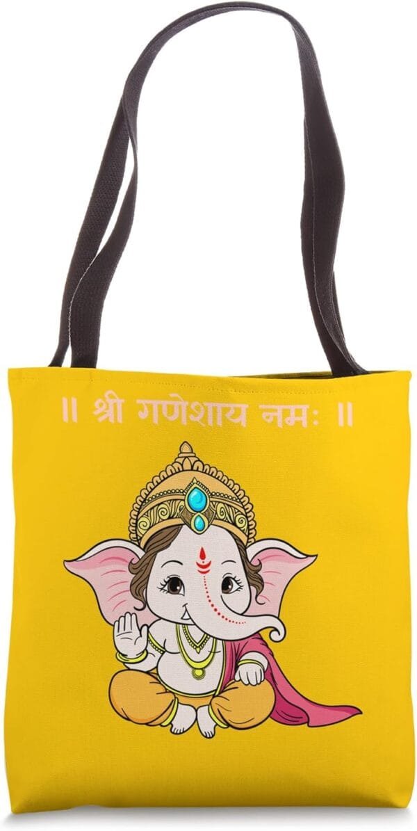 Ganapati, Ganesh, Shree Ganeshaya Namaha Sanskrit Puja Tote Bag (USA)