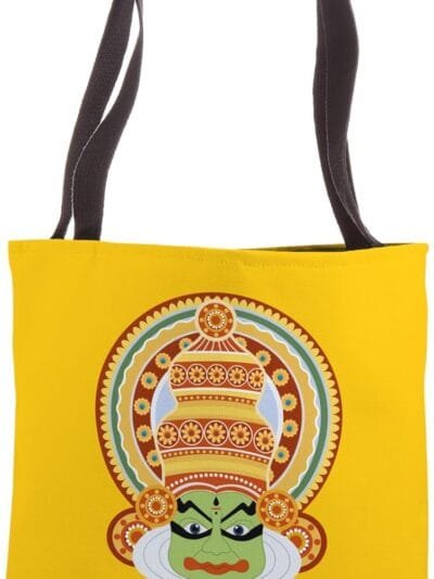 Hinduism Kathakali Dancer Face Kerala Onam Hindu Temple Puja Tote Bag (USA)