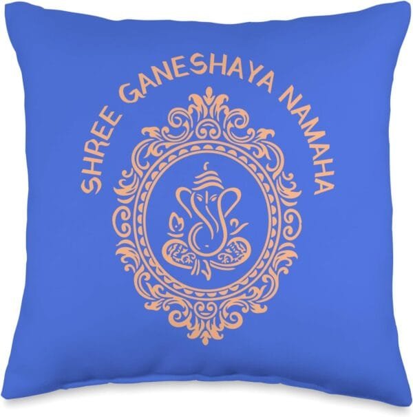 Ganapati, Ganesh, Shree Ganeshaya Namaha Puja Throw Pillow (USA)