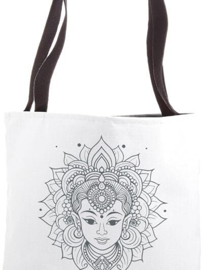Shakti Mata, Navratri Hindu Goddess Face Pooja Tote Bag (USA)