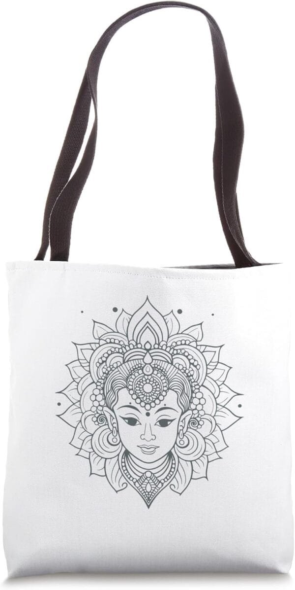 Shakti Mata, Navratri Hindu Goddess Face Pooja Tote Bag (USA)
