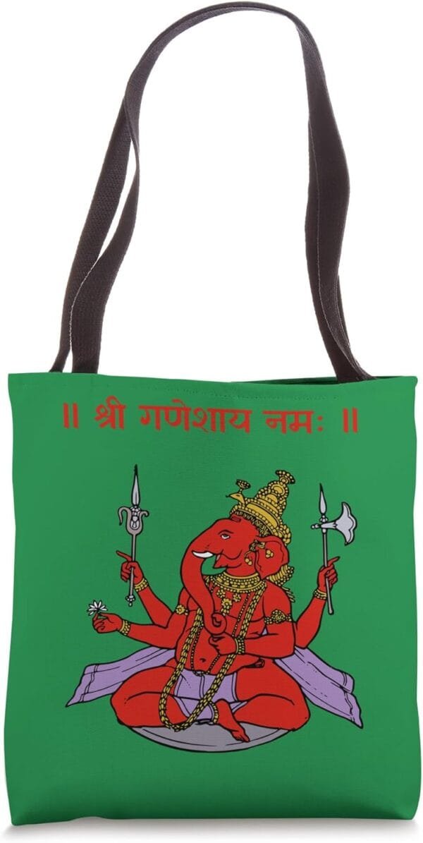 Ganapati, Ganesh, Shree Ganeshaya Namaha Sanskrit Puja Tote Bag (USA)