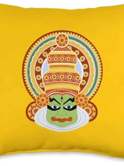 Hinduism Kathakali Dancer Face Kerala Onam Hindu Temple Puja Throw Pillow (USA)