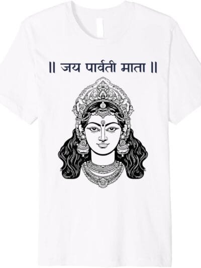 Parvati Mata, Navratri Hindu Goddess Jai Parvati Mata Hindi T-Shirt (USA)