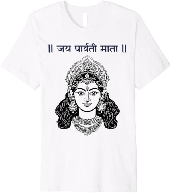 Parvati Mata, Navratri Hindu Goddess Jai Parvati Mata Hindi T-Shirt (USA)