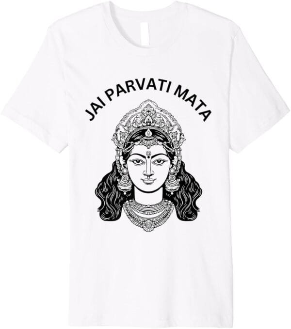 Parvati Mata, Navratri Hindu Goddess Jai Parvati Mata Pooja T-Shirt (USA)