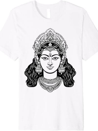 Parvati Mata, Navratri Hindu Goddess Face Pooja T-Shirt (USA)