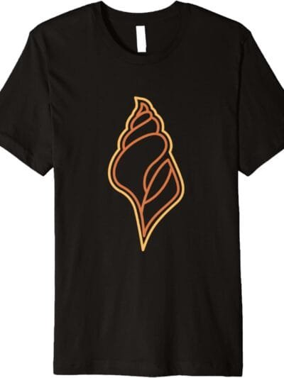 Hindu God Pooja Shankh, Conch Line Drawing T-Shirt (USA)