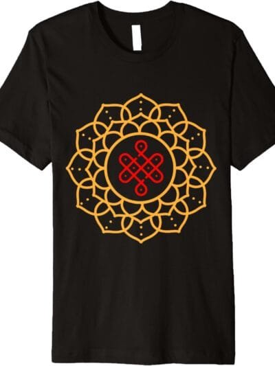 Diwali Pooja, Deepawali, Hindu Rangoli Mandala Art T-Shirt (USA)