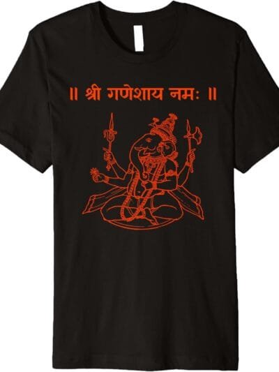 Ganapati, Ganesh, Shree Ganeshaya Namaha Sanskrit Puja T-Shirt (USA)