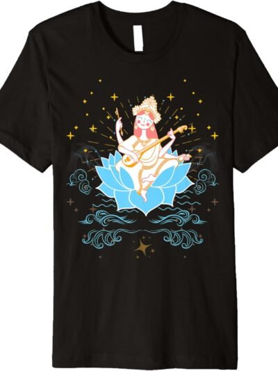 Hindu Wedding Gift for Indian Artists Goddess Saraswati Mata T-Shirt (USA)