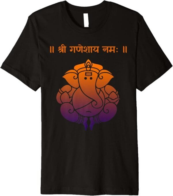 Ganapati, Ganesh, Shree Ganeshaya Namaha Sanskrit Puja T-Shirt (USA)