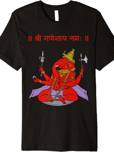 Ganapati, Ganesh, Shree Ganeshaya Namaha Sanskrit Puja T-Shirt (USA)
