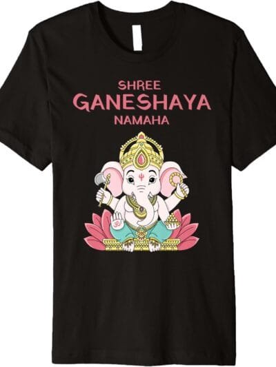 Ganapati, Ganesh, Shree Ganeshaya Namaha Ganeshotsav Puja T-Shirt (USA)