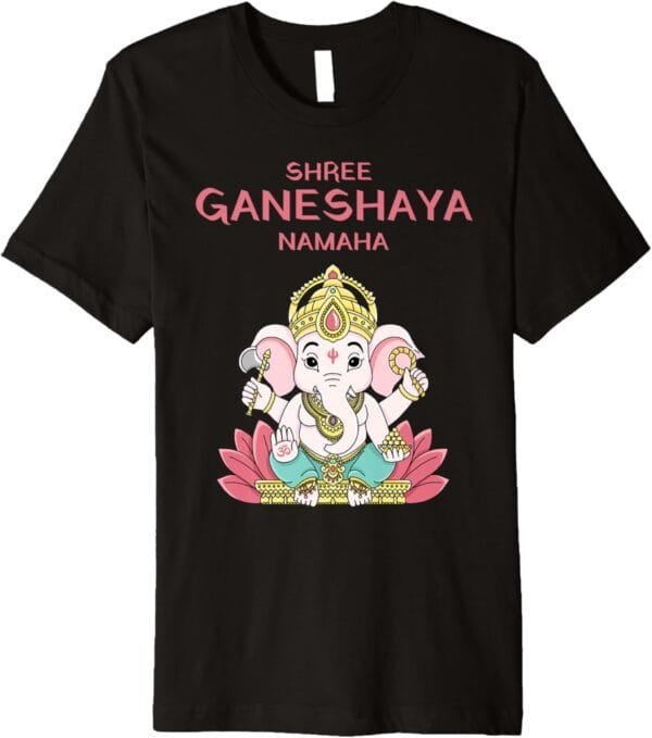 Ganapati, Ganesh, Shree Ganeshaya Namaha Ganeshotsav Puja T-Shirt (USA)