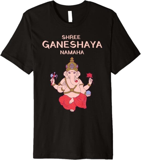 Ganapati, Ganesh, Shree Ganeshaya Namaha Ganeshotsav Puja T-Shirt (USA)