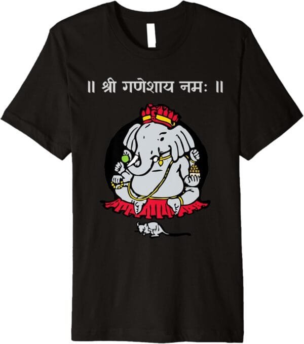 Ganapati, Ganesh, Shree Ganeshaya Namaha Sanskrit Puja T-Shirt (USA)