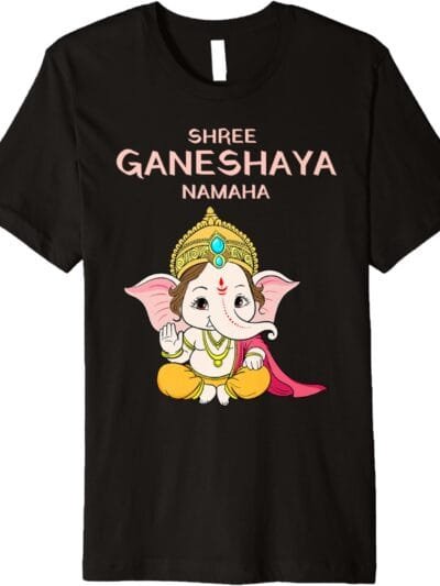 Ganapati, Ganesh, Shree Ganeshaya Namaha Ganeshotsav Puja T-Shirt (USA)