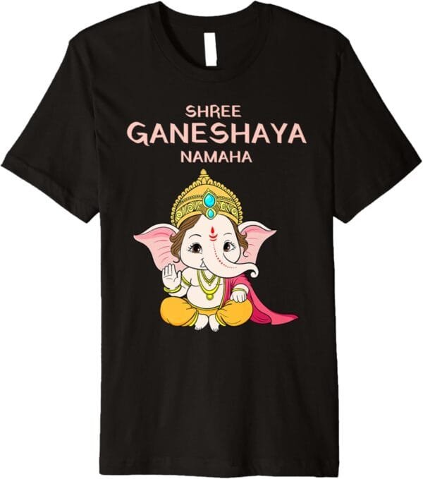 Ganapati, Ganesh, Shree Ganeshaya Namaha Ganeshotsav Puja T-Shirt (USA)