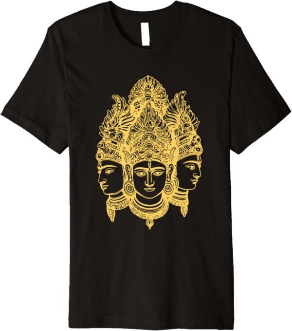 Hinduism Trimurti, Sacred Pooja Hindu Temple T-Shirt (USA)