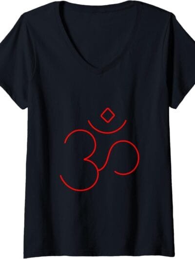 Hinduism Om, Sacred Pooja Hindu Temple V-Neck T-Shirt (Spain)