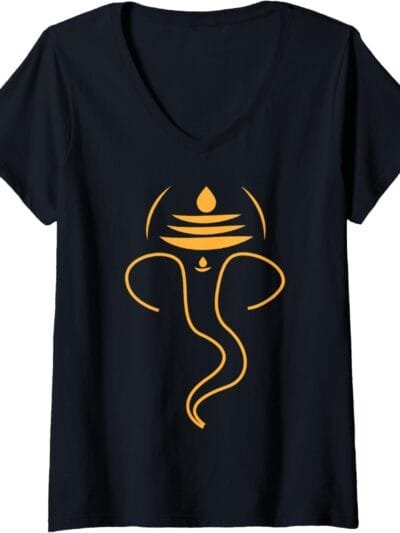 Ganapati, Ganesh, Ganeshotsav Puja V-Neck T-Shirt (Germany)