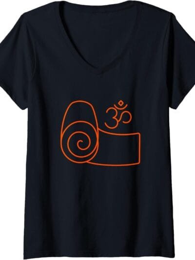 Hinduism Om Yoga Mat, Sacred Pooja Hindu Temple V-Neck T-Shirt (Germany)
