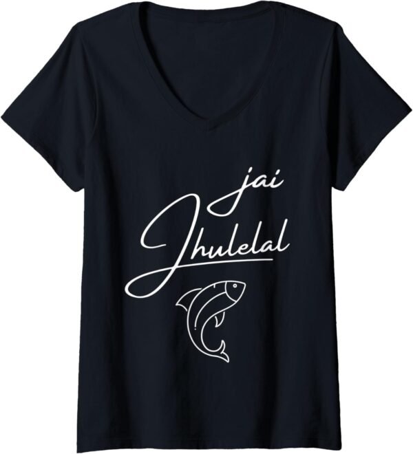 Indian Hindu Wedding Gift for Sindhis Jai Jhulelal V-Neck T-Shirt (Spain)