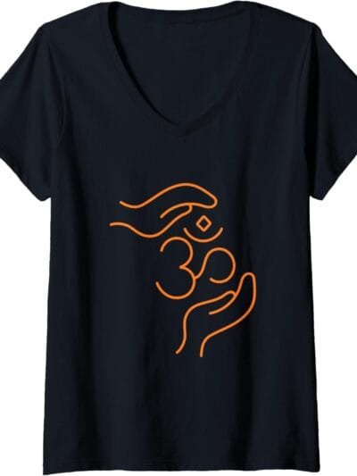 Hinduism Om, Sacred Pooja Hindu Temple V-Neck T-Shirt (France)