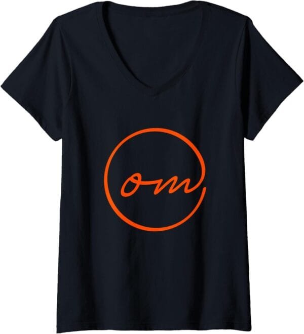 Hinduism Om English, Sacred Pooja Hindu Temple V-Neck T-Shirt (USA)