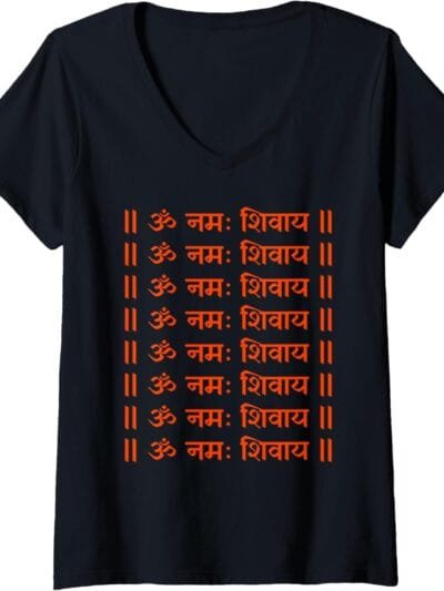 Shiva, Shankar, Maha Shivratri Om Namaha Shivaya Sanskrit V-Neck T-Shirt (Spain)