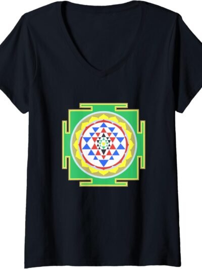Indian Hindu Wedding Gift for Indians Sri Yantra Grafico V-Neck T-Shirt (Italy)