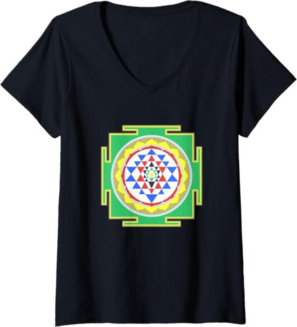 Indian Hindu Wedding Gift for Indians Sri Yantra Grafico V-Neck T-Shirt (Italy)