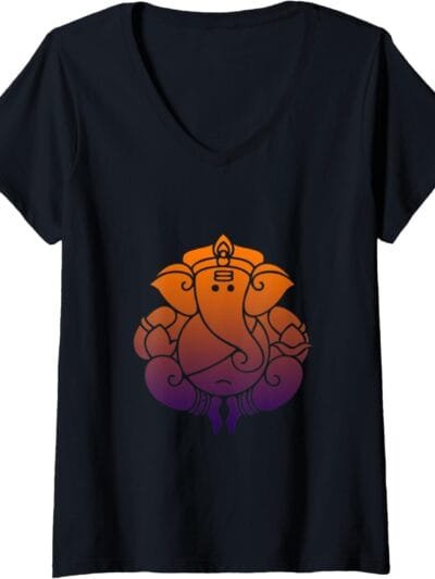Ganapati, Ganesh, Ganeshotsav Puja V-Neck T-Shirt (Italy)