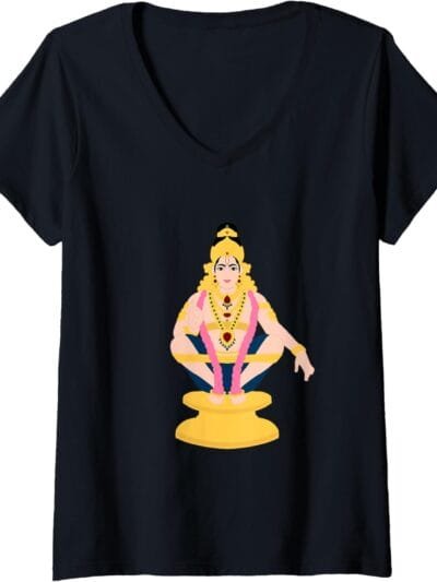 Ayyappa, Ayyappan Hindu God Temple Pooja V-Neck T-Shirt (Germany)