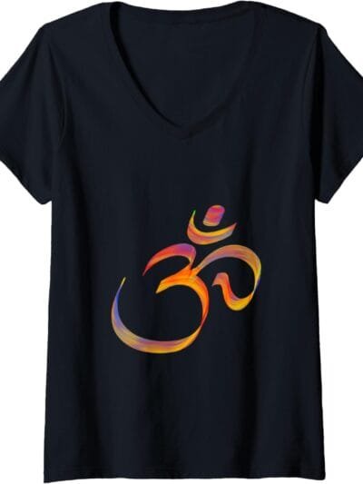 Hinduism Om, Sacred Pooja Hindu Temple V-Neck T-Shirt (Italy)