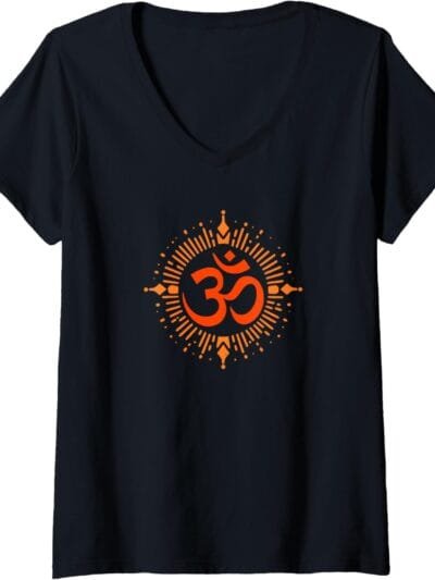 Hinduism Om, Sacred Pooja Hindu Temple V-Neck T-Shirt (Italy)