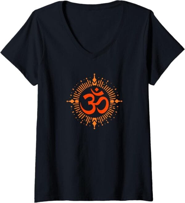 Hinduism Om, Sacred Pooja Hindu Temple V-Neck T-Shirt (Germany)