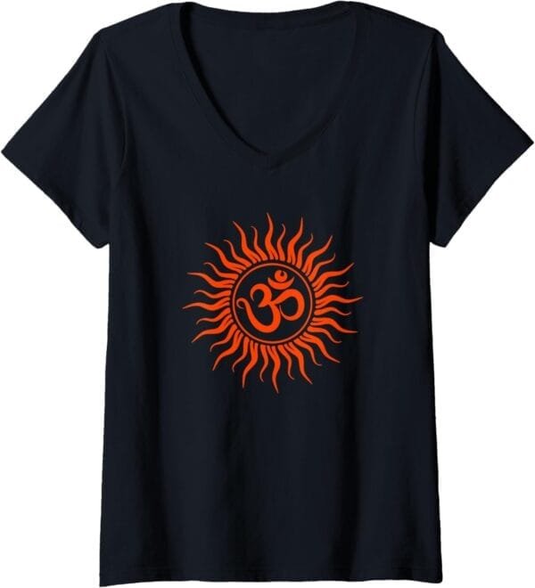 Hinduism Om, Sacred Pooja Hindu Temple V-Neck T-Shirt (Germany)