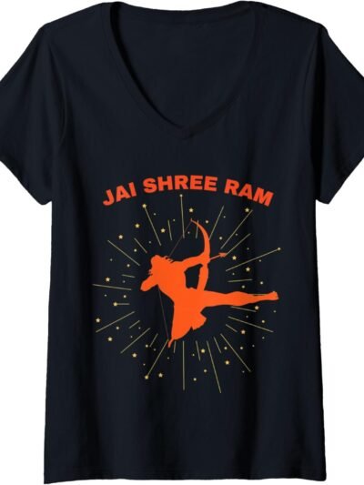 Lord Rama Diwali God Gift for Indian Hindus Jai Shree Ram V-Neck T-Shirt (Italy)