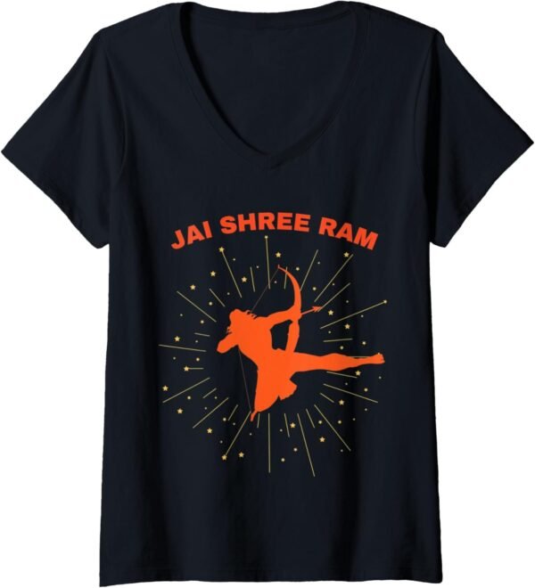 Lord Rama Diwali God Gift for Indian Hindus Jai Shree Ram V-Neck T-Shirt (Italy)
