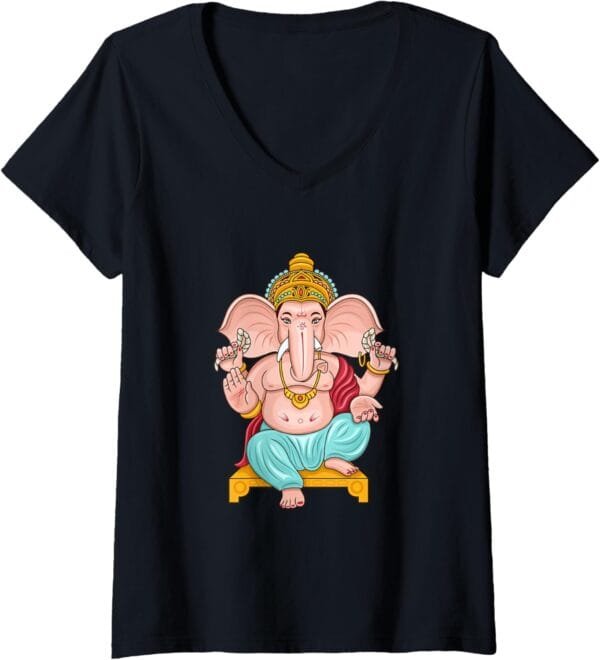 Ganapati, Ganesh, Ganeshotsav Puja V-Neck T-Shirt (Italy)